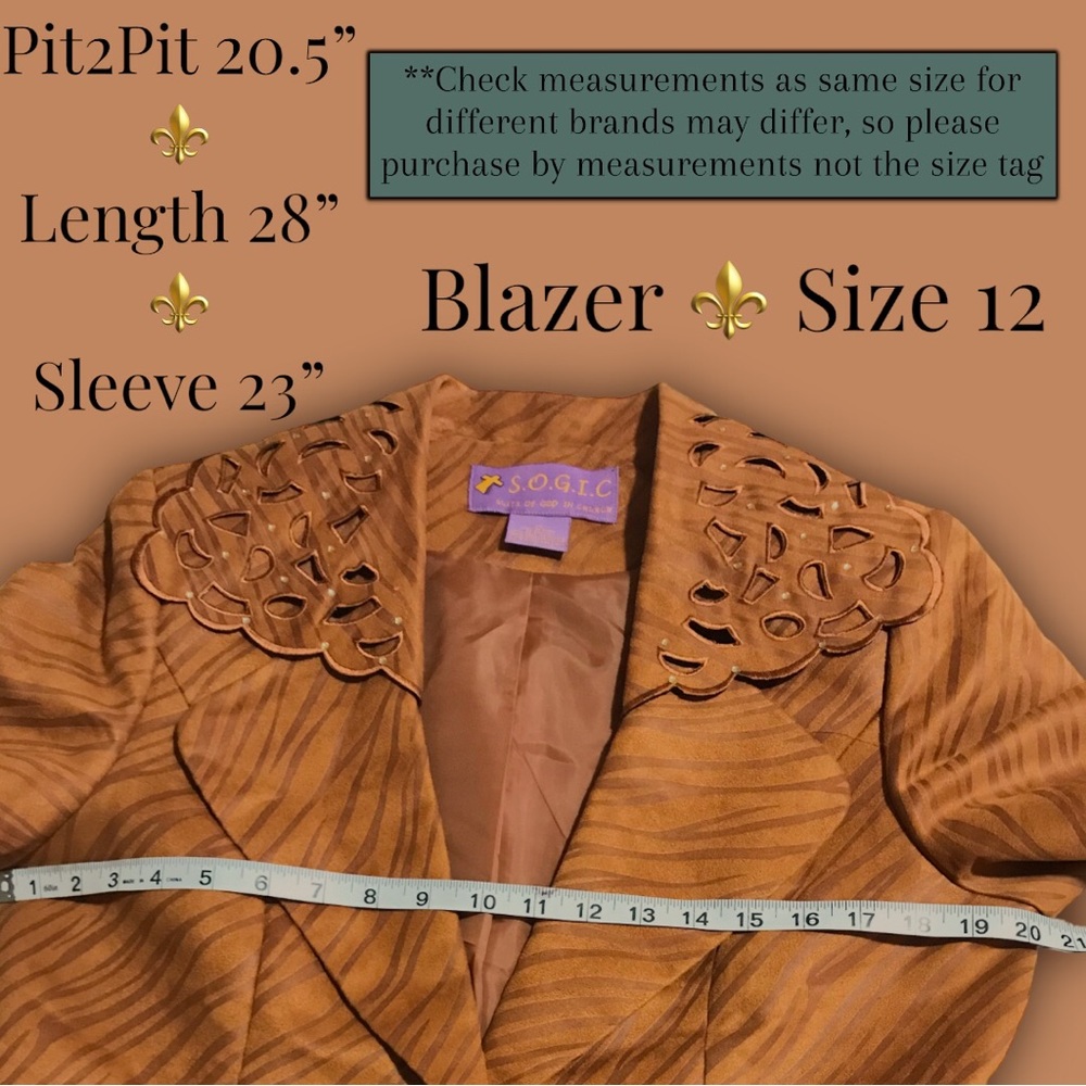 Embellished Animal Print Faux Suede Laser Cut Blazer & Skirt Matching Set - Picture 10 of 16